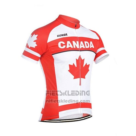 2018 Fietskleding Canada Oranje en Wit Korte Mouwen en Koersbroek
